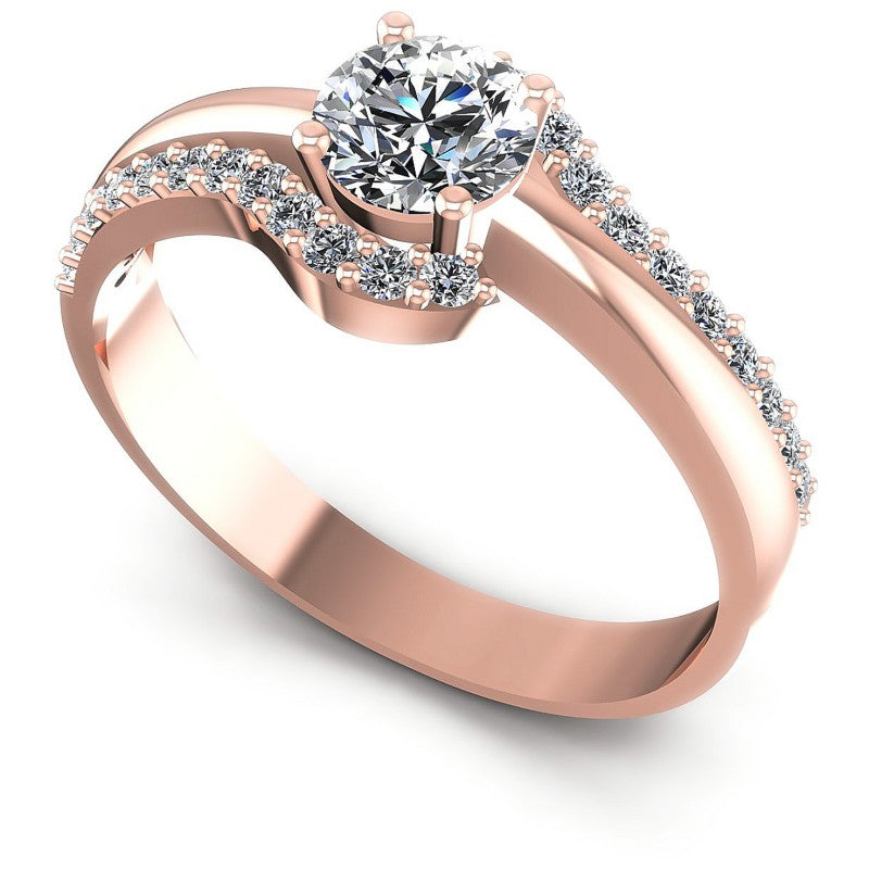 Round Diamonds 0.60CT Engagement Ring in 18KT White Gold