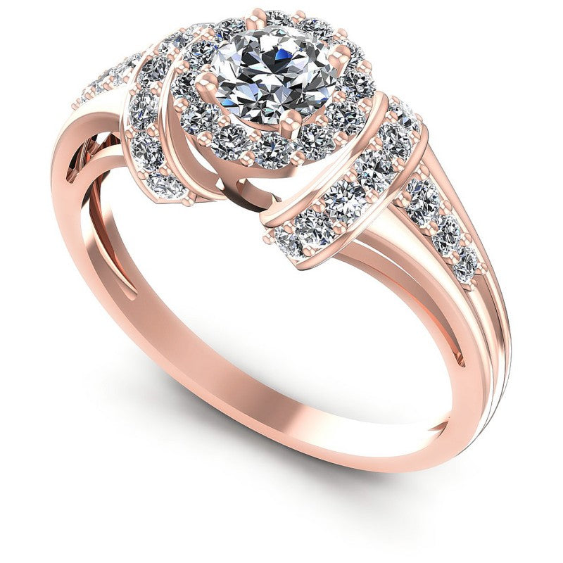 Round Diamonds 0.75CT Halo Ring in 18KT White Gold