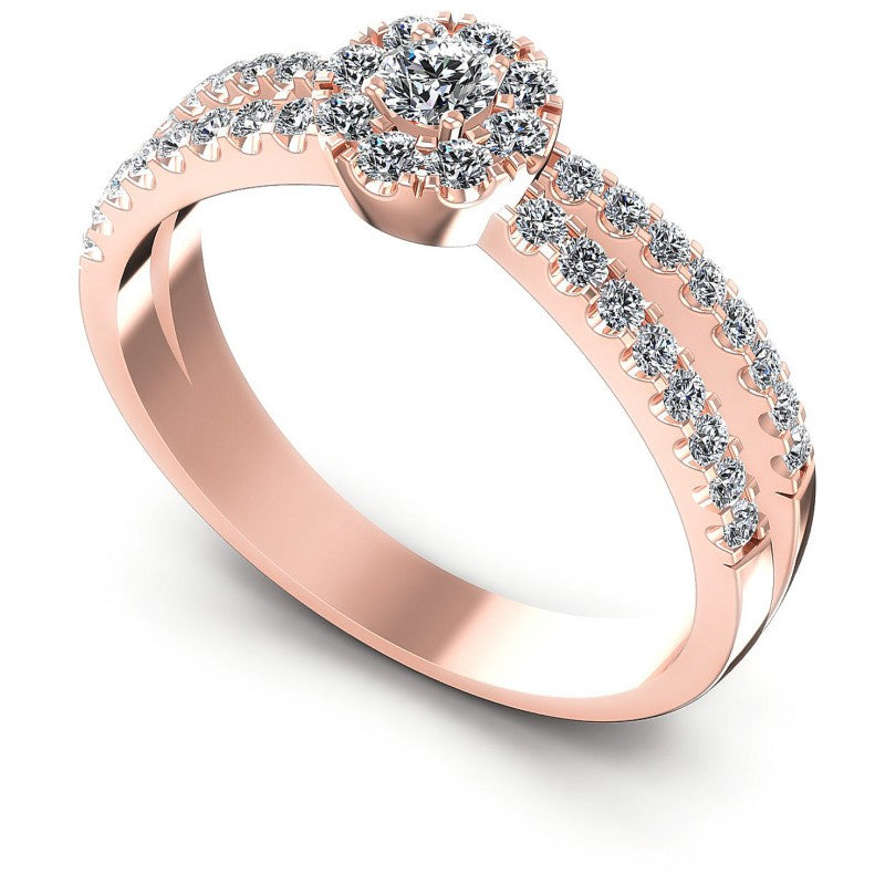 Round Diamonds 0.60CT Halo Ring in 18KT White Gold