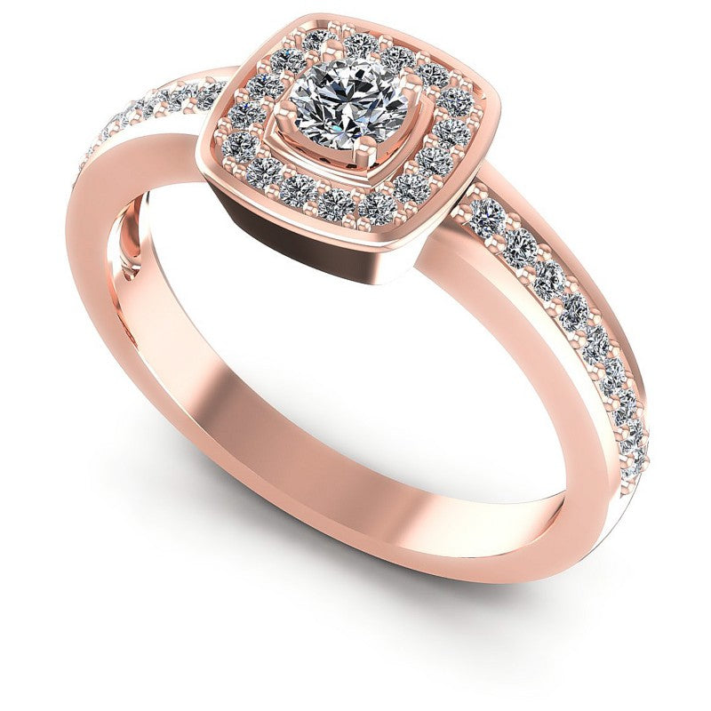Round Diamonds 0.55CT Halo Ring in 18KT White Gold