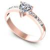 Round and Heart Diamonds 0.55CT Engagement Ring in 18KT White Gold