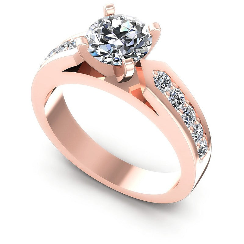 Round Diamonds 0.90CT Engagement Ring in 18KT White Gold