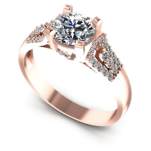 Round Diamonds 0.65CT Engagement Ring in 18KT White Gold