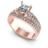 Princess and Round Diamonds 0.95CT Engagement Ring in 18KT White Gold