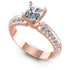 Princess and Round Diamonds 1.15CT Engagement Ring in 18KT White Gold