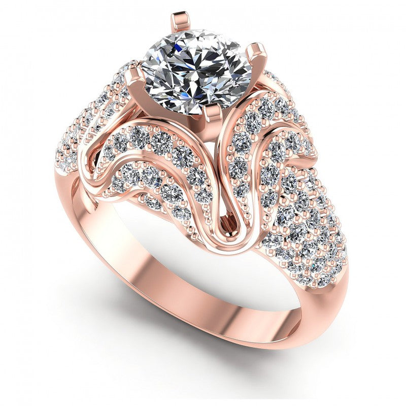 Round Diamonds 1.30CT Engagement Ring in 18KT White Gold