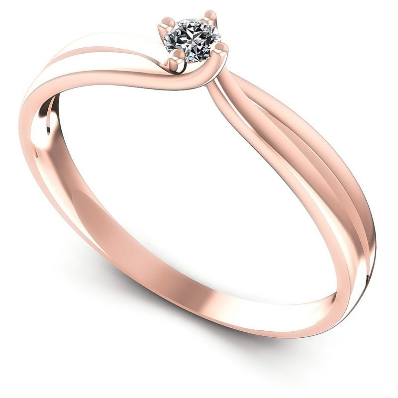 Round Diamonds 0.10CT Solitaire Ring in 18KT White Gold