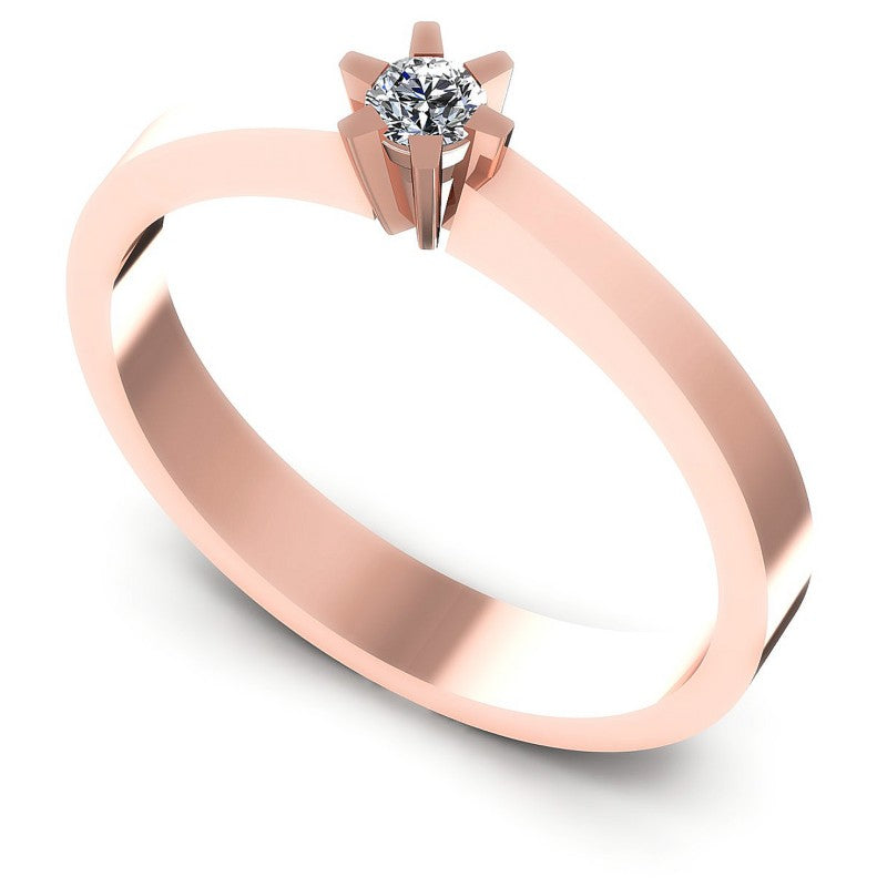 Round Diamonds 0.10CT Solitaire Ring in 18KT White Gold