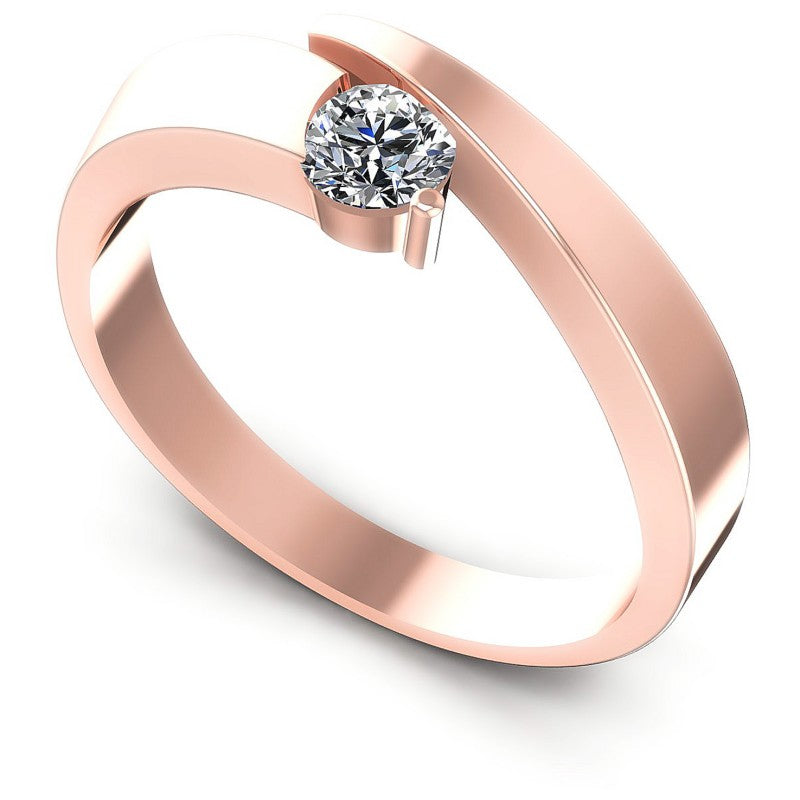 Round Diamonds 0.35CT Solitaire Ring in 18KT White Gold