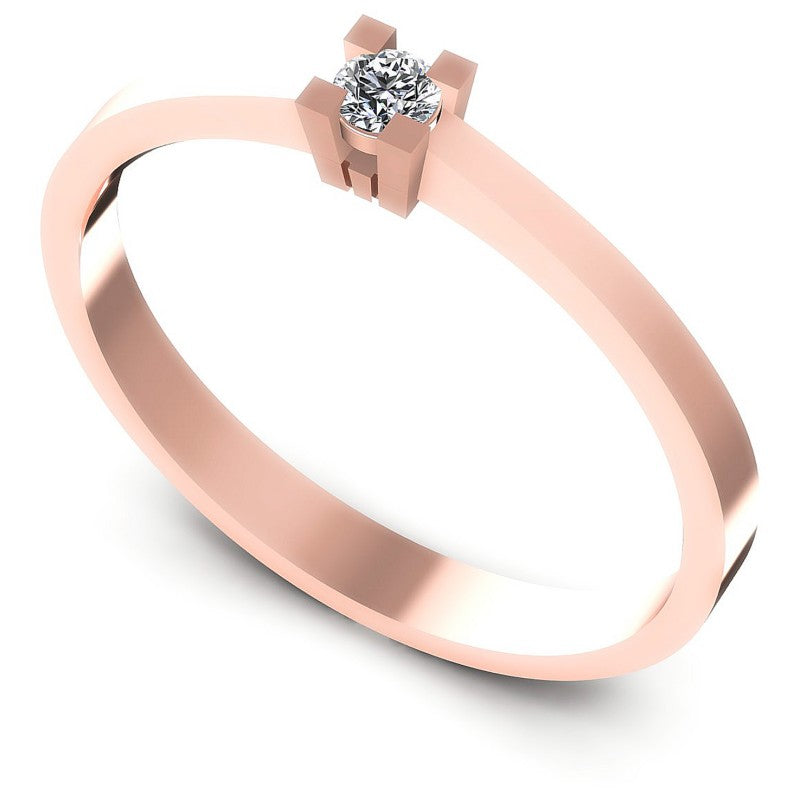 Round Diamonds 0.10CT Solitaire Ring in 18KT White Gold