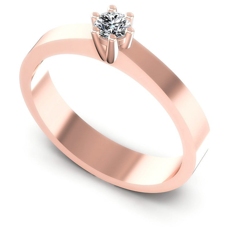 Round Diamonds 0.20CT Solitaire Ring in 18KT White Gold