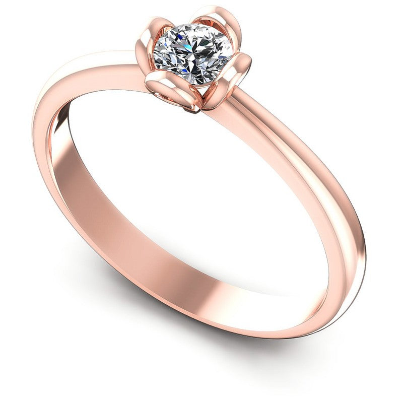 Round Diamonds 0.25CT Solitaire Ring in 18KT White Gold