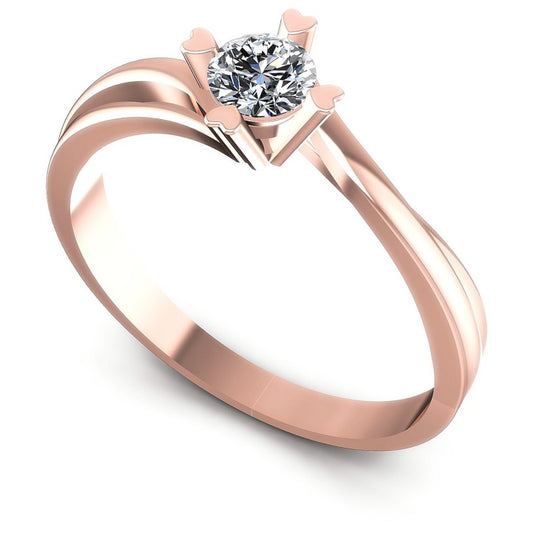 Round Diamonds 0.35CT Solitaire Ring in 18KT White Gold