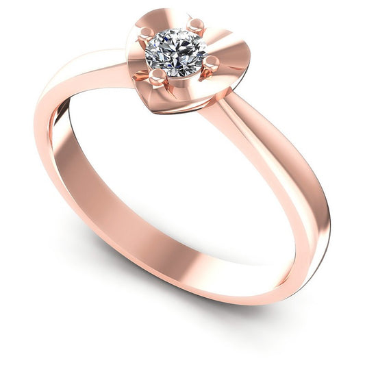 Round Diamonds 0.20CT Solitaire Ring in 18KT White Gold