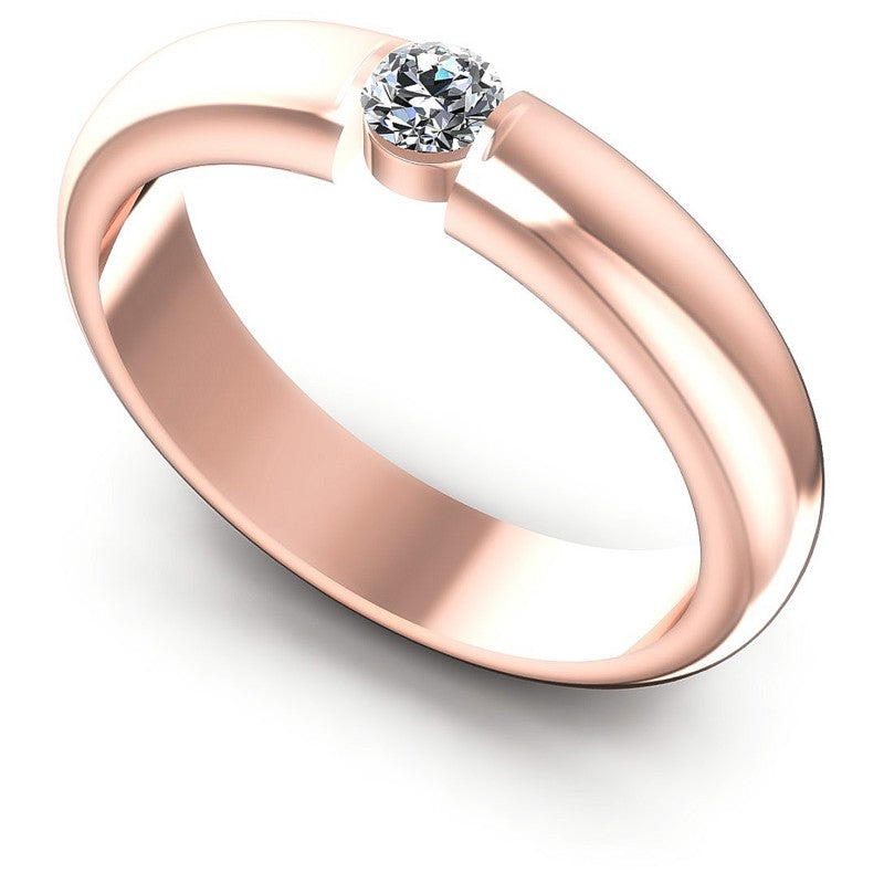 Round Diamonds 0.15CT Solitaire Ring in 18KT White Gold