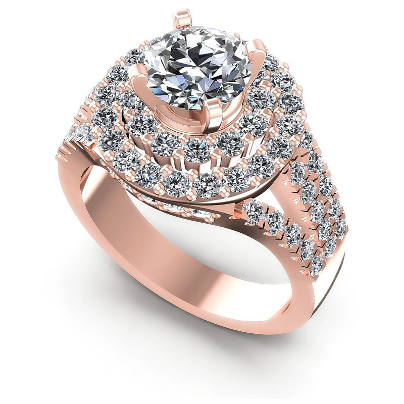 Round Cut Diamonds Halo Ring in 18KT White Gold
