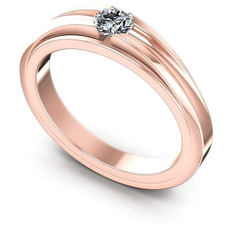 Round Cut Diamonds Solitaire Ring in 18KT White Gold