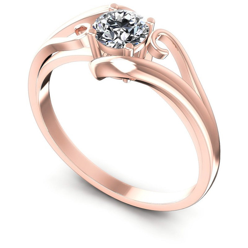 Round Cut Diamonds Solitaire Ring in 18KT White Gold