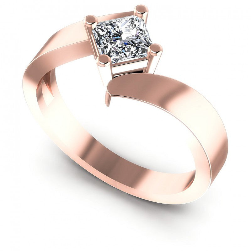 Round Cut Diamonds Solitaire Ring in 18KT White Gold