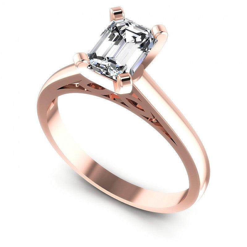 Round Cut Diamonds Solitaire Ring in 18KT White Gold