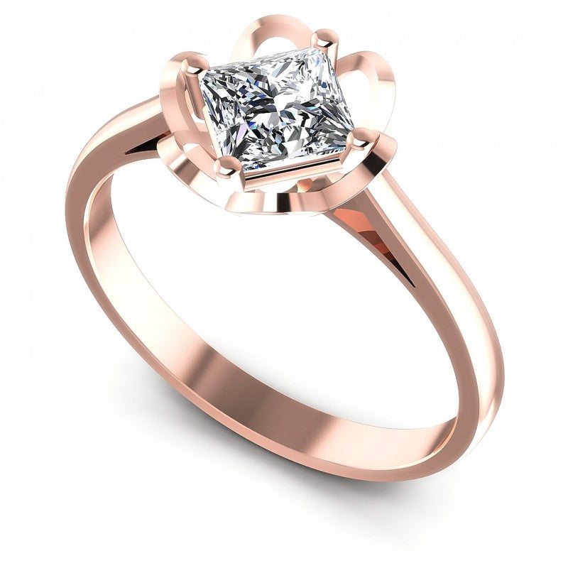 Round Cut Diamonds Solitaire Ring in 18KT White Gold