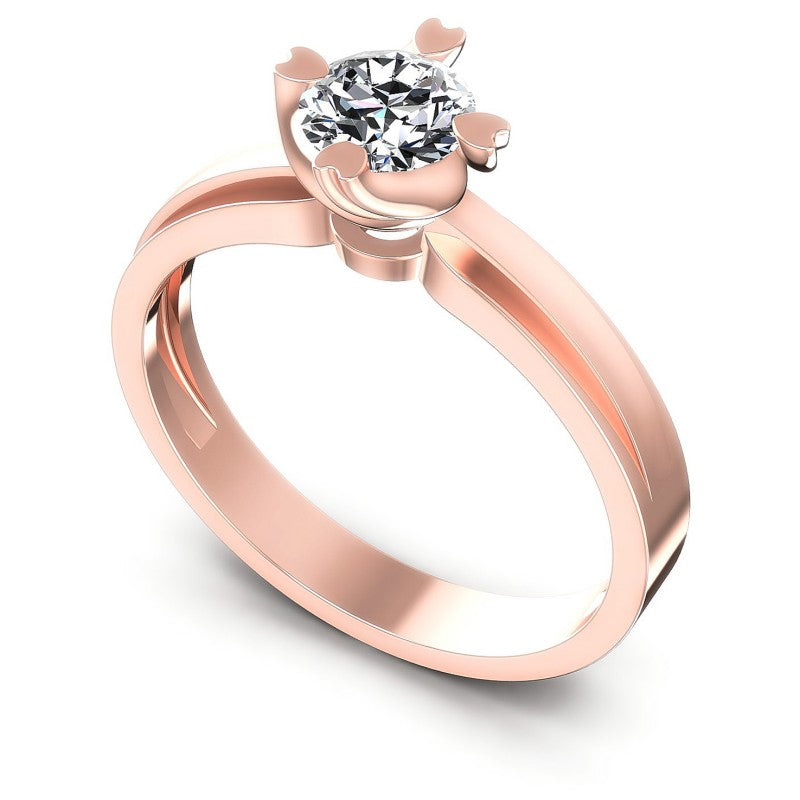 Round Cut Diamonds Solitaire Ring in 18KT White Gold