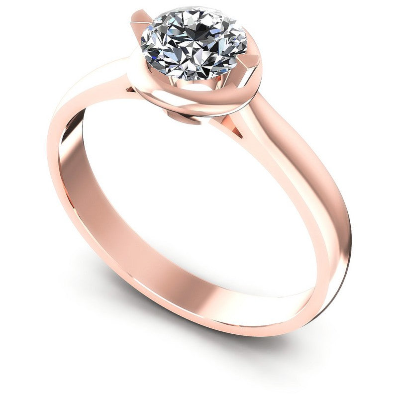 Round Cut Diamonds Solitaire Ring in 18KT White Gold