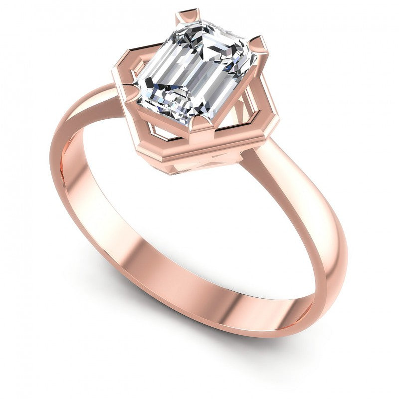 Princess Cut Diamonds Solitaire Ring in 18KT White Gold