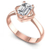 Princess Cut Diamonds Solitaire Ring in 18KT White Gold