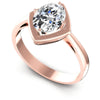 Oval Cut Diamonds Solitaire Ring in 18KT White Gold