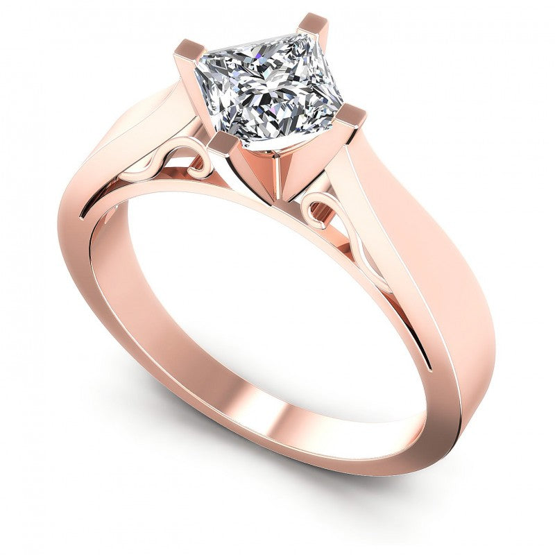 Round Cut Diamonds Solitaire Ring in 18KT White Gold