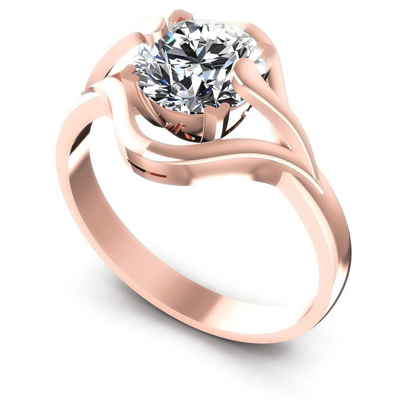 Round Cut Diamonds Solitaire Ring in 18KT White Gold