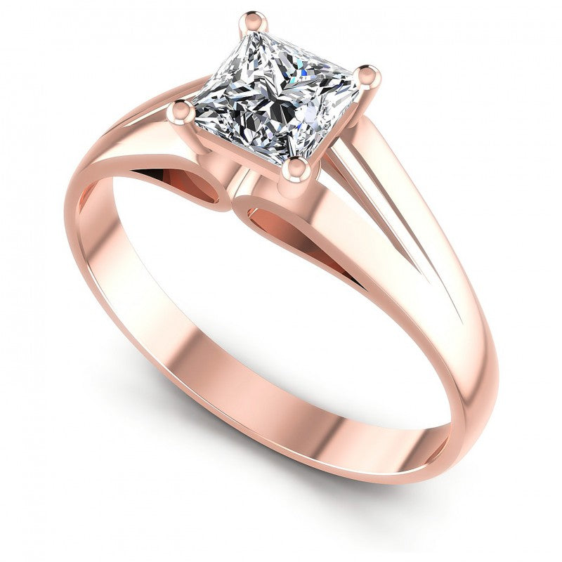 Round Cut Diamonds Solitaire Ring in 18KT White Gold
