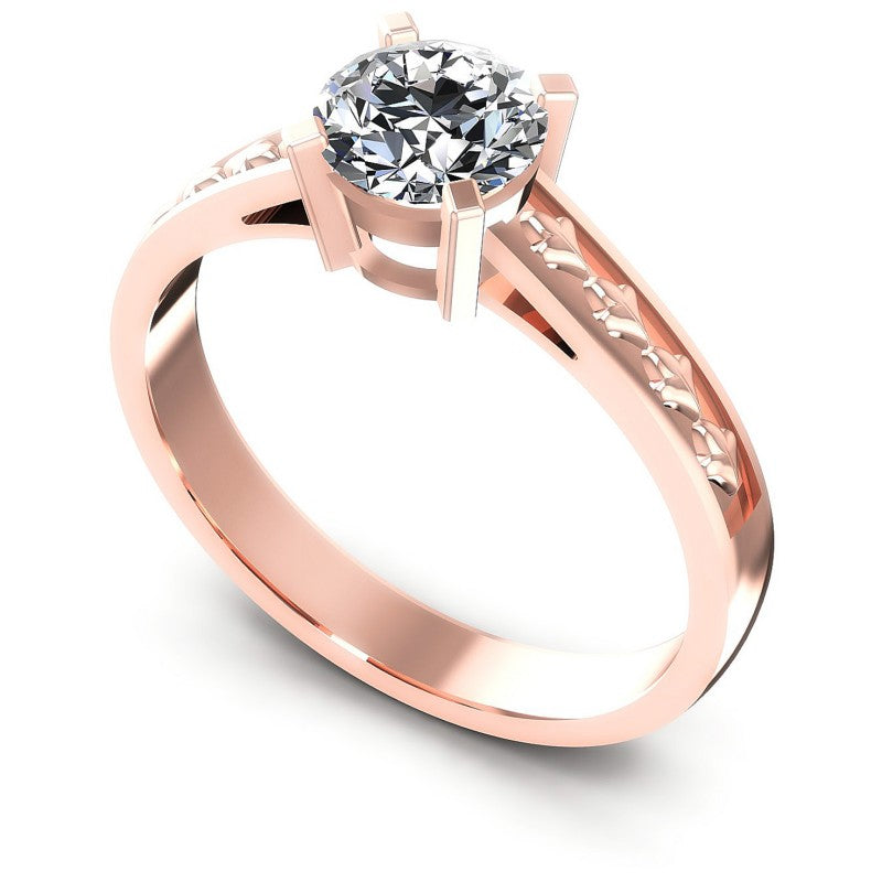 Round Cut Diamonds Solitaire Ring in 18KT White Gold