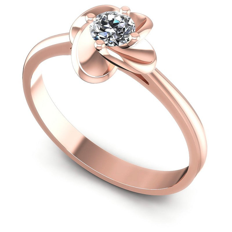 Round Cut Diamonds Solitaire Ring in 18KT White Gold