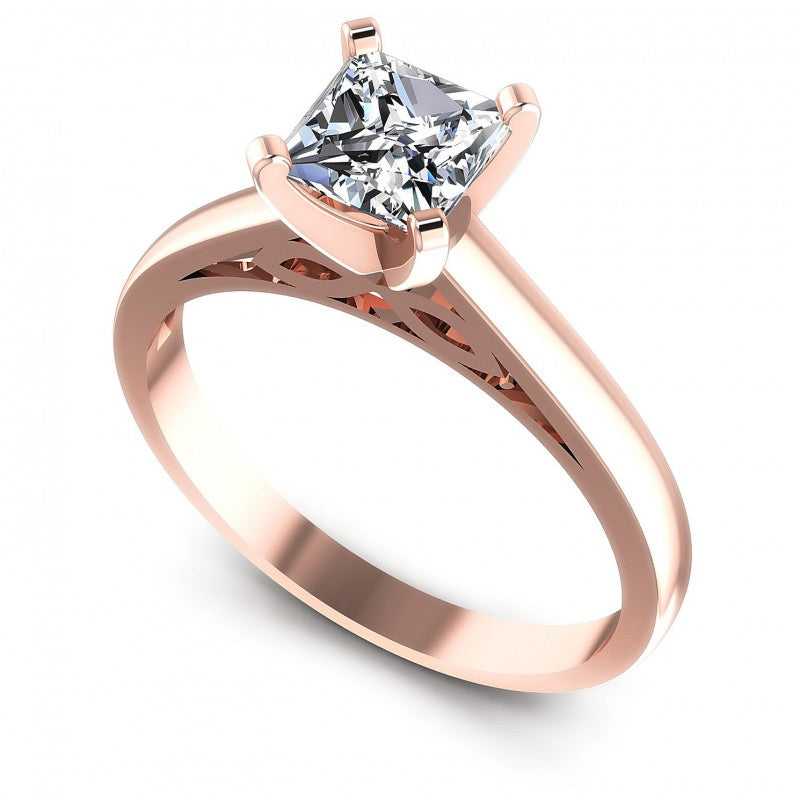 Princess Diamonds 0.35CT Solitaire Ring in 18KT White Gold