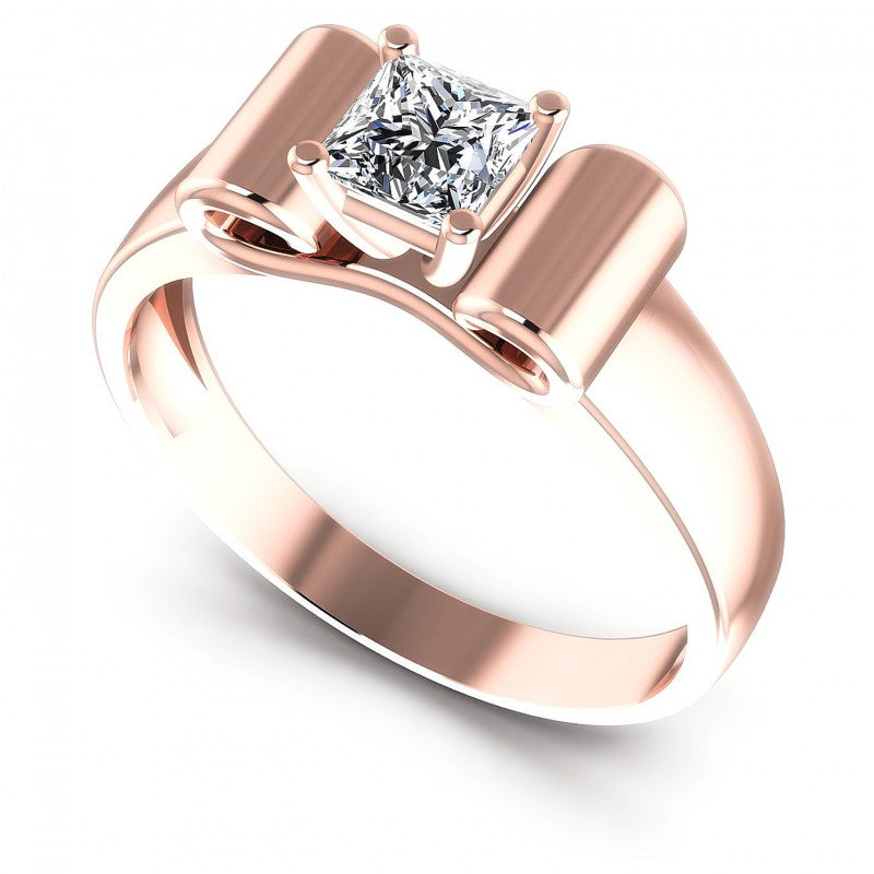 Round Cut Diamonds Solitaire Ring in 18KT White Gold