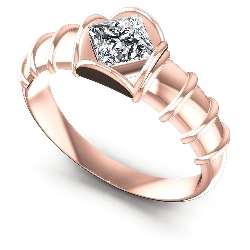 Round Cut Diamonds Solitaire Ring in 18KT White Gold