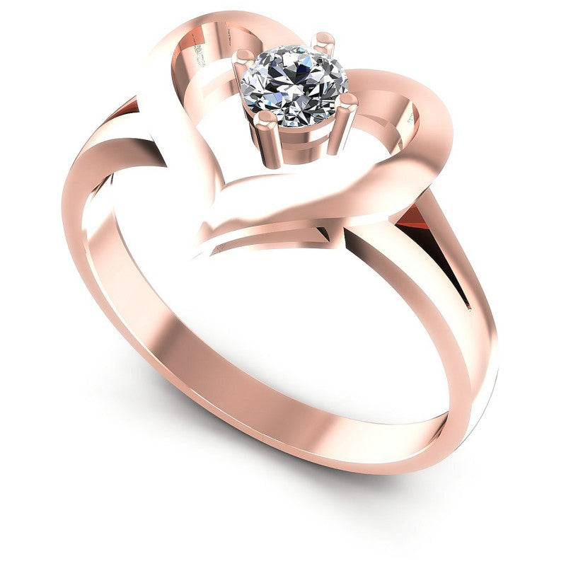 Round Cut Diamonds Solitaire Ring in 18KT White Gold