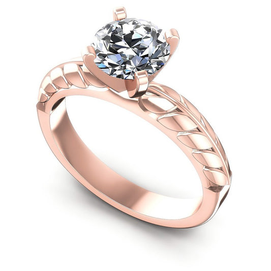 Round Cut Diamonds Solitaire Ring in 18KT White Gold