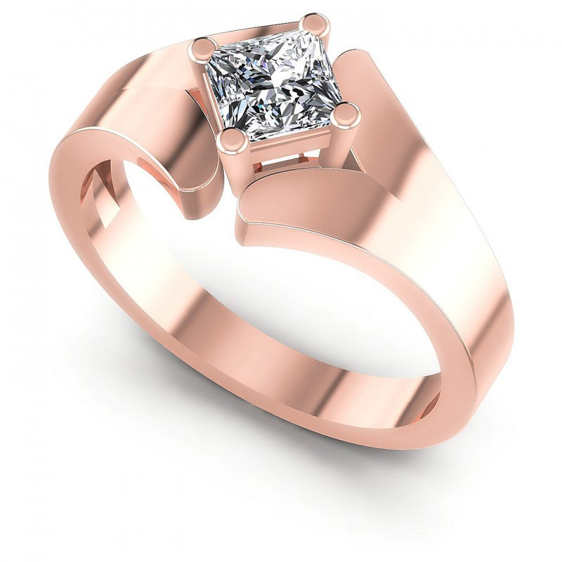 Round Cut Diamonds Solitaire Ring in 18KT White Gold