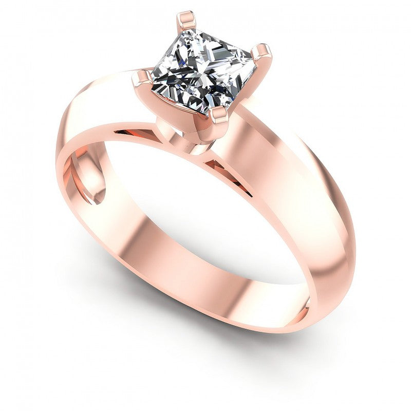 Round Cut Diamonds Solitaire Ring in 18KT White Gold