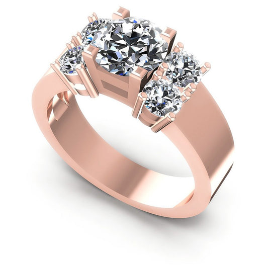 Round Cut Diamonds Engagement Ring in 18KT White Gold