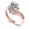 Round Cut Diamonds Engagement Ring in 18KT White Gold