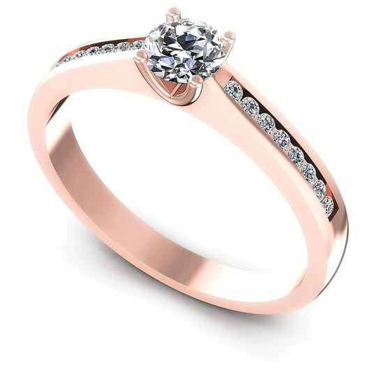 Round Cut Diamonds Engagement Ring in 18KT White Gold