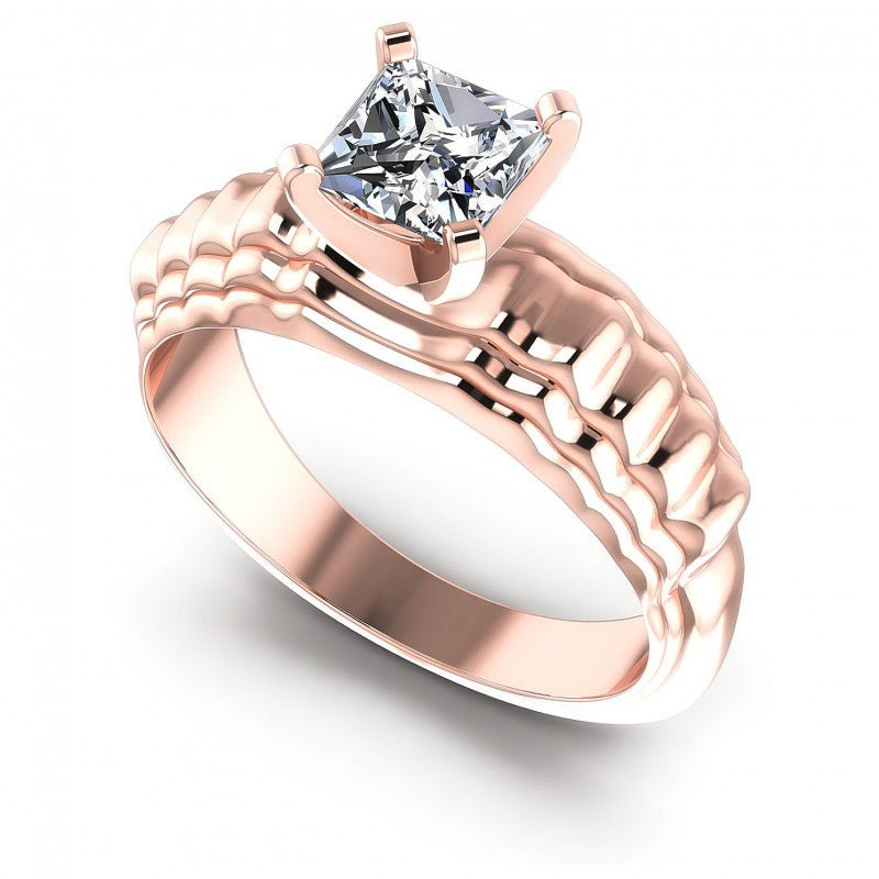 Princess Diamonds 0.35CT Solitaire Ring in 18KT White Gold