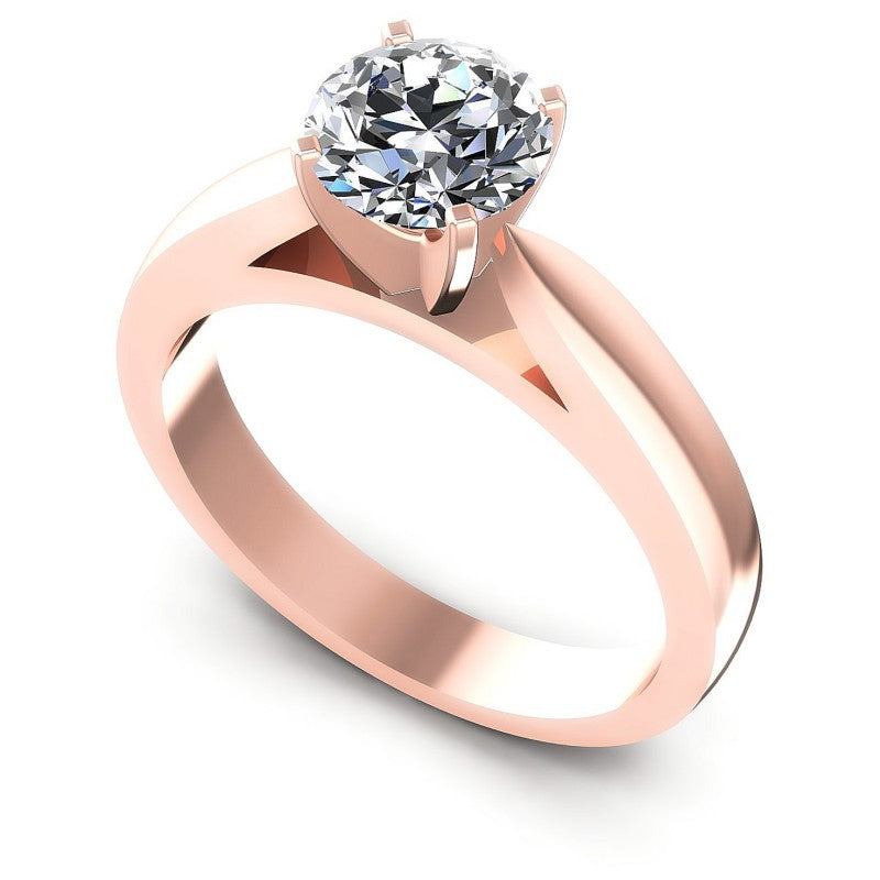 Round Cut Diamonds Solitaire Ring in 18KT White Gold