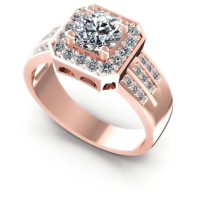 Round Cut Diamonds Halo Ring in 18KT White Gold