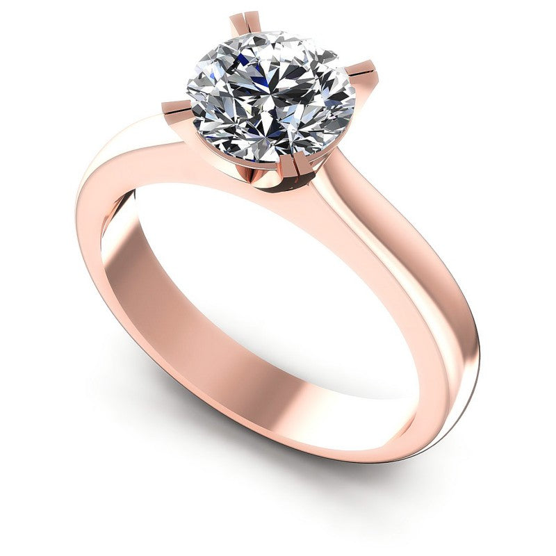 Round Cut Diamonds Solitaire Ring in 18KT White Gold