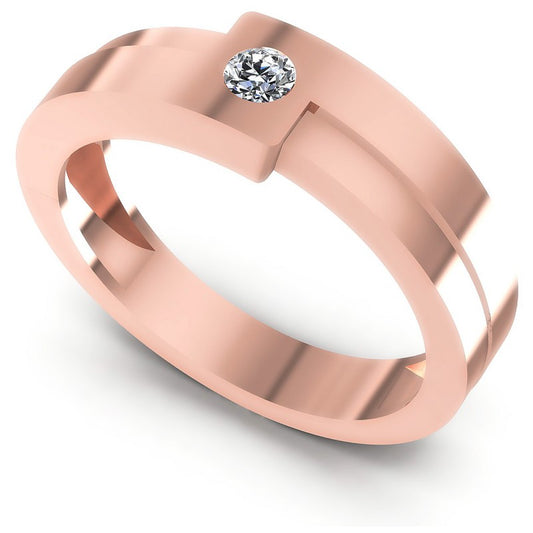 Round Cut Diamonds Mens Ring in 18KT White Gold